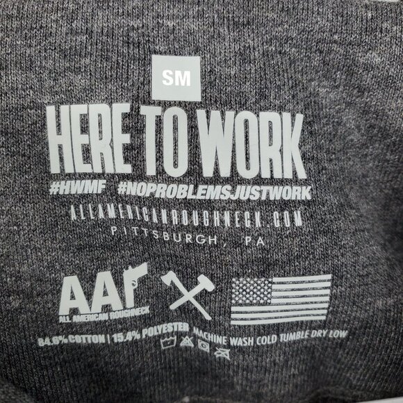NWT All American Roughneck Here To Work Easy Living French Terry Hoodie Small - Picture 9 of 12